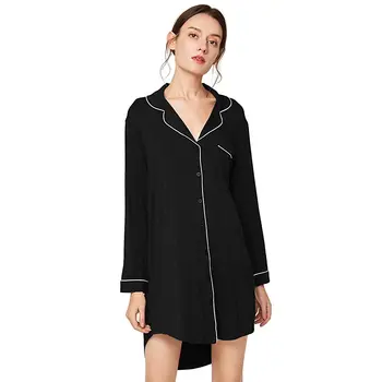 2020 Homewear Pajamas for Women Summer Sleepwear Night Gowns Dress Casual Long Sleeve Nightgown Nightie Sleepshirts Solid Color
2020 Homewear Pajamas for Women Summer Sleepwear Night Gowns Dress Casual Long Sleeve Nightgown Nightie Sleepshirts Solid Color