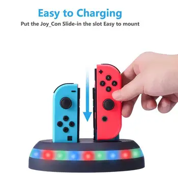 4-in-1 Controller Charger Station Fast Charging Dock Stand with LED Light for Nintendo Switch
4-in-1 Controller Charger Station Fast Charging Dock Stand with LED Light for Nintendo Switch