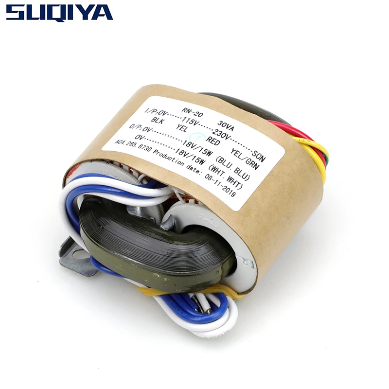 SUQIYA-RN-20 трансформатор из чистой меди 30VA R-типа 18VX2 поддерживает Вход 115 В и 230 В
SUQIYA-RN-20 трансформатор из чистой меди 30VA R-типа 18VX2 поддерживает Вход 115 В и 230 В