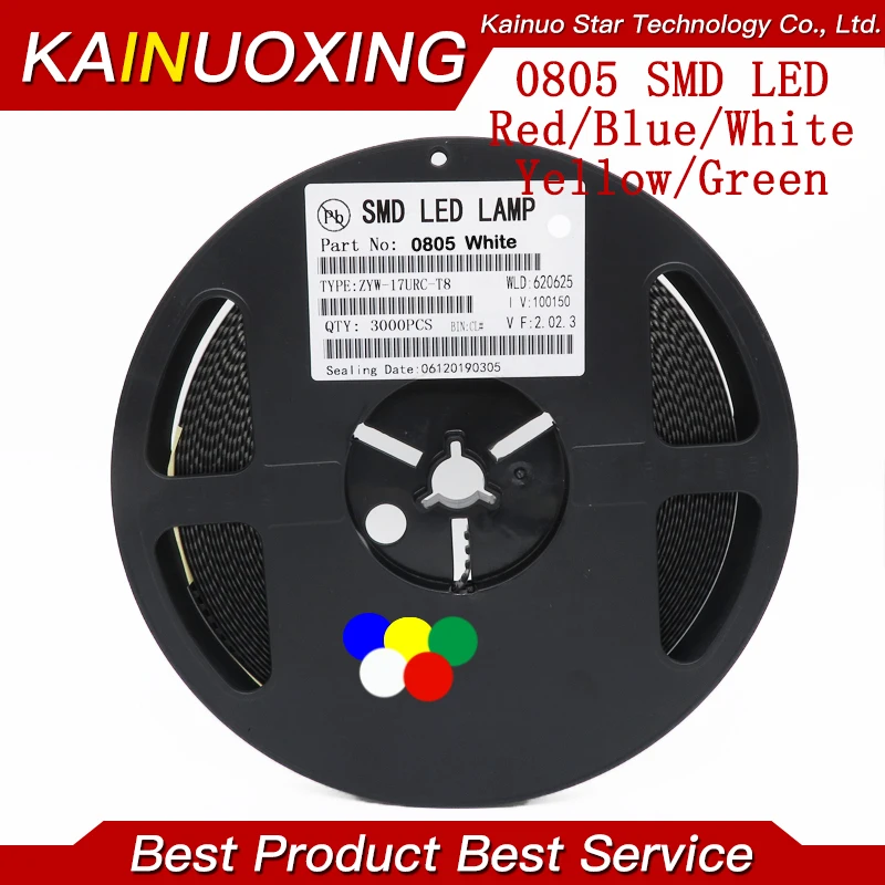 1Reel 3000pcs 0805 SMD LED diodes light yellow red green blue White new and original
1Reel 3000pcs 0805 SMD LED diodes light yellow red green blue White new and original