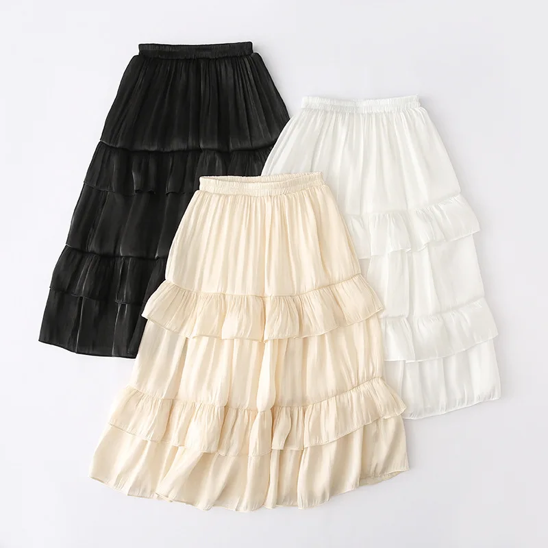 A Generation of INS Super Fairy Skirt Satin Pleat Mid-length Flounced A- line Skirt Summer Entity
A Generation of INS Super Fairy Skirt Satin Pleat Mid-length Flounced A- line Skirt Summer Entity