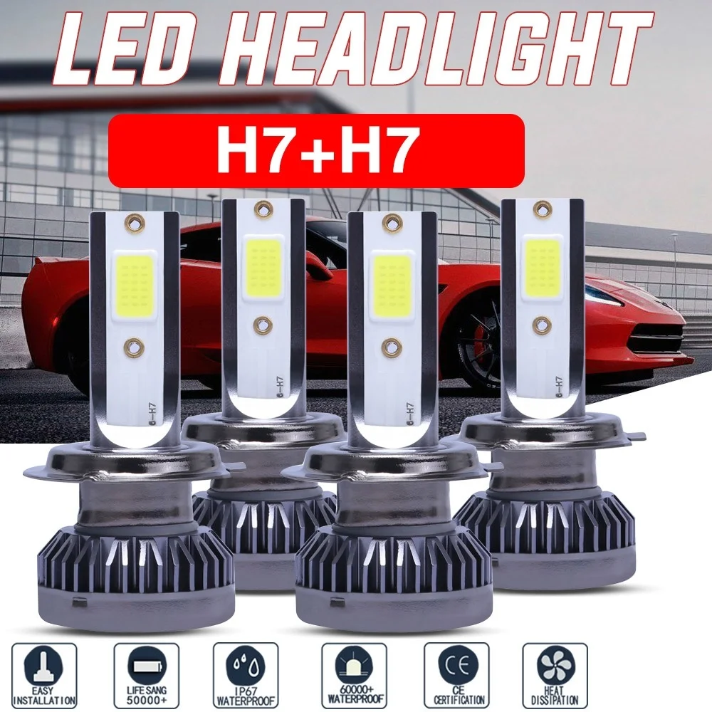4pcs Mini H7 LED Headlight Bulbs Conversion Kit 110W 22000LM Hi/Lo Beam Lamps 6000K
4pcs Mini H7 LED Headlight Bulbs Conversion Kit 110W 22000LM Hi/Lo Beam Lamps 6000K
