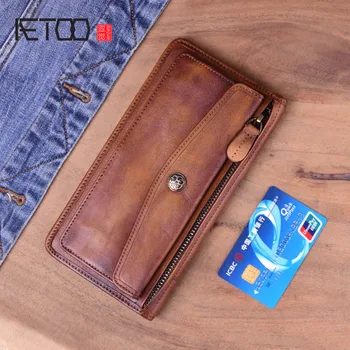AETOO Original Design handmade long women leather wallet First layer cowhide retro large capacity clutch wallet purse
AETOO Original Design handmade long women leather wallet First layer cowhide retro large capacity clutch wallet purse