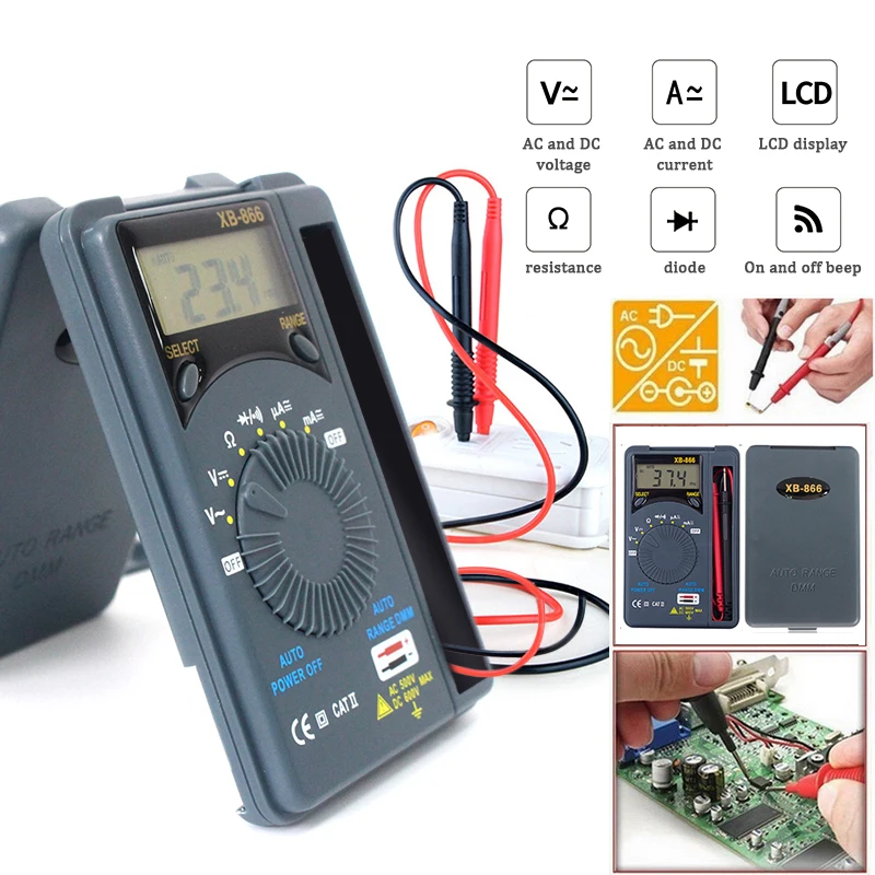 Digital AC/DC Mini Multimeter Voltage Current Tester Multimeter Pocket Auto Range Digital Tester Voltage Testers
Digital AC/DC Mini Multimeter Voltage Current Tester Multimeter Pocket Auto Range Digital Tester Voltage Testers