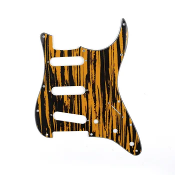 

Musiclily SSS 11 Hole Strat Guitar Pickguard for Fender USA/Mexican Made Standard Stratocaster Style, 4Ply Yellow Black