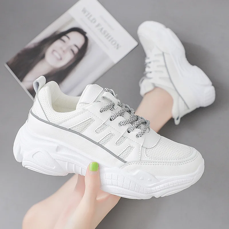 2019 Autumn New Style Dad Shoes Korean-style Leather Mesh Lace-up round-Toe Thick Bottomed Single Shoes WOMEN'S Shoes Comfortabl
2019 Autumn New Style Dad Shoes Korean-style Leather Mesh Lace-up round-Toe Thick Bottomed Single Shoes WOMEN'S Shoes Comfortabl