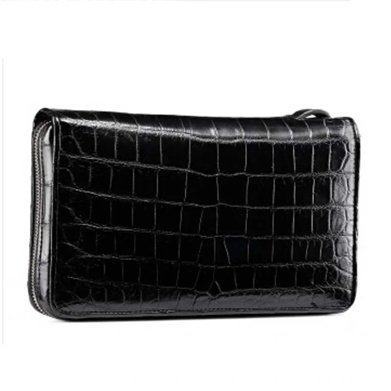 

fasiqi new crocodile leather men's bag fashion Korean version, leisure, multi-functional, large-capacity men clutch bag
