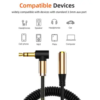 AUX Audio Cable 3.5mm Elbow Spring Retractable Extension Cord Audio Cable Suitable For Mobile Phone Computer Speakers TSLM1
AUX Audio Cable 3.5mm Elbow Spring Retractable Extension Cord Audio Cable Suitable For Mobile Phone Computer Speakers TSLM1
