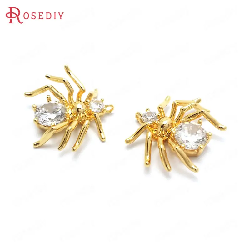 (37024)6PCS 14x13MM 24K Gold Color Brass and Zircon Spider Charms Pendants High Quality Accessories Jewelry Making Supplies
(37024)6PCS 14x13MM 24K Gold Color Brass and Zircon Spider Charms Pendants High Quality Accessories Jewelry Making Supplies