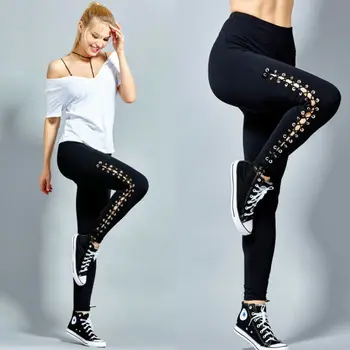 Fashion Women High Waist Lace Up Leggings Pencil Pants Slim Bandage Trousers Running Gym Exercise Sports Trousers
Fashion Women High Waist Lace Up Leggings Pencil Pants Slim Bandage Trousers Running Gym Exercise Sports Trousers