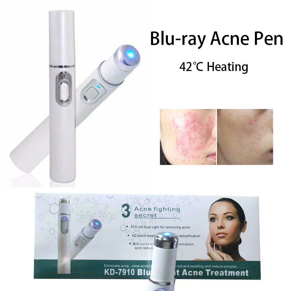 

EMS Blu-ray Acne Removal Pen Heated Blue Light Photon Therapy Anti Acne Bacteria Shrink Pores Soft Scar Wrinkle Remover Machine