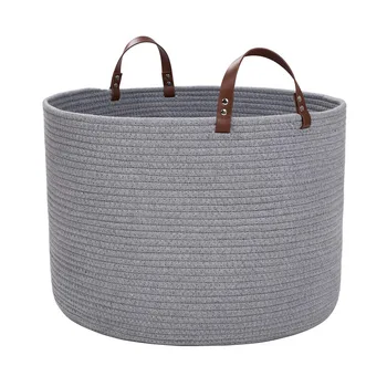 Clothing Storage Basket Cotton Rope With Handle Large Capacity Foldable Storage Box Laundry Bucket Dirt Clothes Organizer 
Clothing Storage Basket Cotton Rope With Handle Large Capacity Foldable Storage Box Laundry Bucket Dirt Clothes Organizer