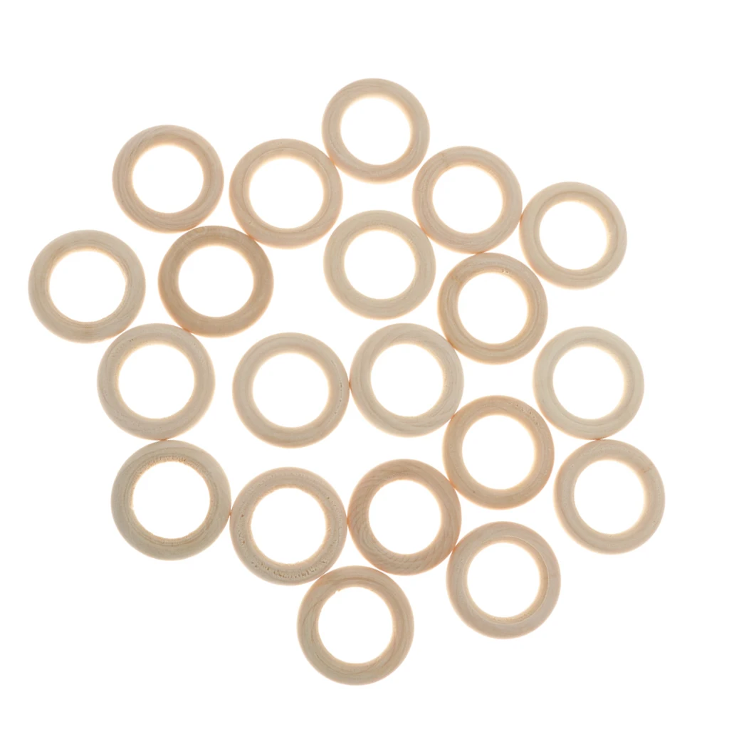 20 × Unfinished Natural Wooden Rings Wood Teething Rings For Craft, Ring Pendant, DIY Connectors, Jewelry Making, 35 mm 20 × Unfinished Natural Wooden Rings Wood Teething Rings For Craft, Ring Pendant, DIY Connectors, Jewelry Making, 35 mm