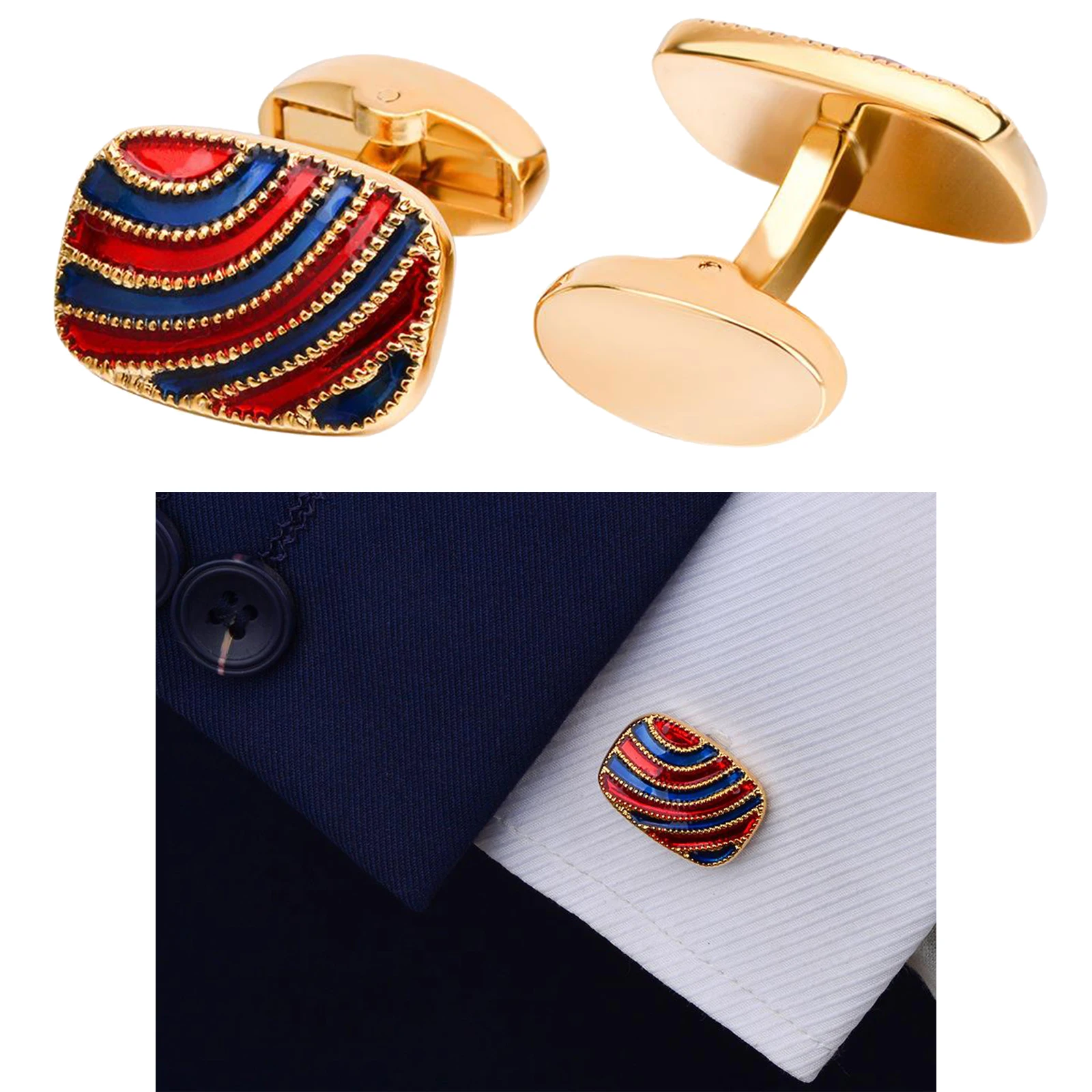 2x Cuff Links Metal Shirt Stud Jewelry Metal Cuff Button for Suits Uniform 2x Cuff Links Metal Shirt Stud Jewelry Metal Cuff Button for Suits Uniform