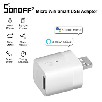 SONOFF Micro Mini USB Adaptor Switch Smart Home WIFI Switch 5V Wireles USB Power Adaptor Via EWeLink APP Google Home Alexa