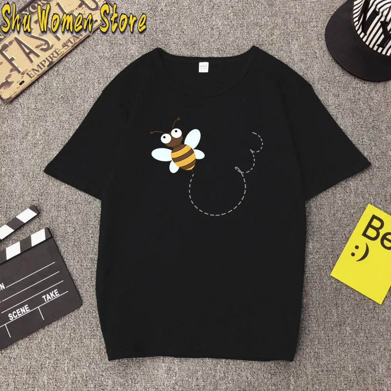 Hillbilly Women Bee Kind T-shirt Aesthetics Graphic Short Sleeve Cotton Polyester Harajuku T Shirts Female Camisetas Verano Muj