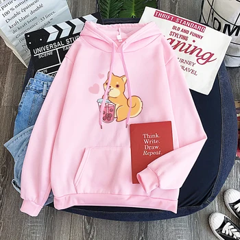 Bubble Tea Shiba Hoodie Cute Shiba Inu Dog Shiba Inu Hooded Sweatshirt Harajuku pink hoodies Lovely Kawaii Casual hoody
Bubble Tea Shiba Hoodie Cute Shiba Inu Dog Shiba Inu Hooded Sweatshirt Harajuku pink hoodies Lovely Kawaii Casual hoody