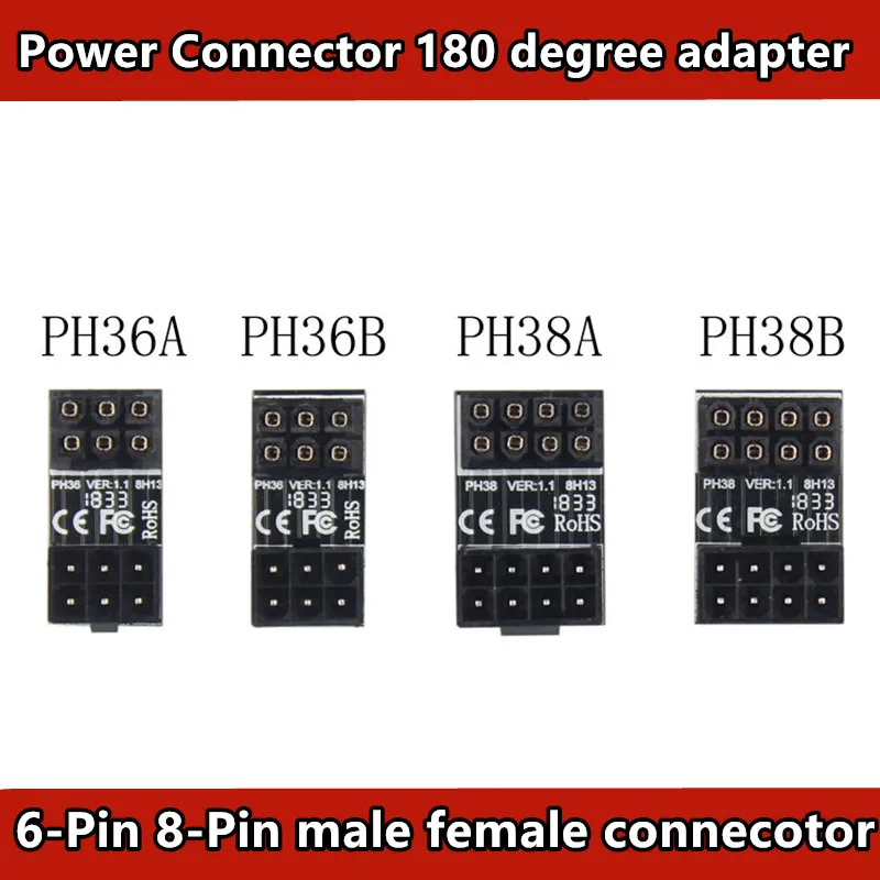 High quality Graphics video Card Power Connector 180 degree adapter with pcie PCI-e 6Pin 6-Pin 8Pin 8-Pin male female connecotor
High quality Graphics video Card Power Connector 180 degree adapter with pcie PCI-e 6Pin 6-Pin 8Pin 8-Pin male female connecotor