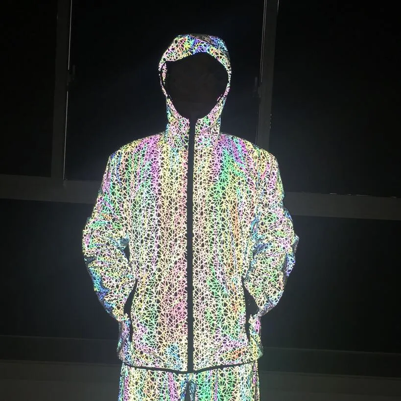 Stunning Color Random Pattern Reflective Jacket Street Fashion Hip Hop Casual Large Size Coat Europe And America Autumn And Wint
Stunning Color Random Pattern Reflective Jacket Street Fashion Hip Hop Casual Large Size Coat Europe And America Autumn And Wint
