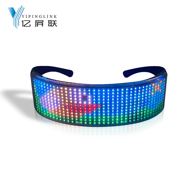 Transparent rechargeable LED flashing glasses party club LED glasses with bluetooth programmable digital LED display screen
Transparent rechargeable LED flashing glasses party club LED glasses with bluetooth programmable digital LED display screen