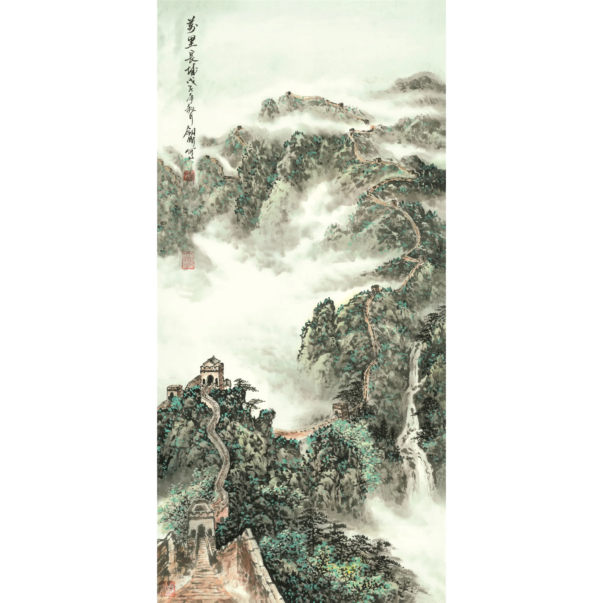 

Asian Wall Scroll Art, Fengshui Home Decoration Artwork, Chinese Traditional Silk Scroll Painting Wall Pictures - Great Wall