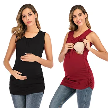 Women Maternity Tops Pregnant Nusring Summer Sleeveless Solid Color Vest Tank Pregnancy Tops Clothes одежда для беременных 
Women Maternity Tops Pregnant Nusring Summer Sleeveless Solid Color Vest Tank Pregnancy Tops Clothes одежда для беременных