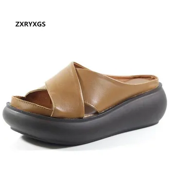 2020 New Top Cowhide Summer Leather Slippers Women Sandals Outdoor Slippers Sandals Cross Woman Shoes Platform Wedges Sandals
2020 New Top Cowhide Summer Leather Slippers Women Sandals Outdoor Slippers Sandals Cross Woman Shoes Platform Wedges Sandals