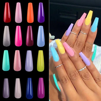 100 pieces of candy color natural coffin fake nail art long ballerina fake nail tips ABS full coverage DIY nail decoration
100 pieces of candy color natural coffin fake nail art long ballerina fake nail tips ABS full coverage DIY nail decoration