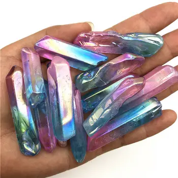 Wholesale 50g Electroplated Blue and Pink Titanium Aura Lemurian Crystal Wand Point Healing Crystal Stone Natural Quartz Crystal
Wholesale 50g Electroplated Blue and Pink Titanium Aura Lemurian Crystal Wand Point Healing Crystal Stone Natural Quartz Crystal