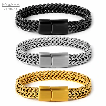 FYSARA Punk Heavy Weave Chain Men Bracelets Stainless Steel Black 15mm Width Watchband Bracelets Luxury Brand Jewelry
FYSARA Punk Heavy Weave Chain Men Bracelets Stainless Steel Black 15mm Width Watchband Bracelets Luxury Brand Jewelry