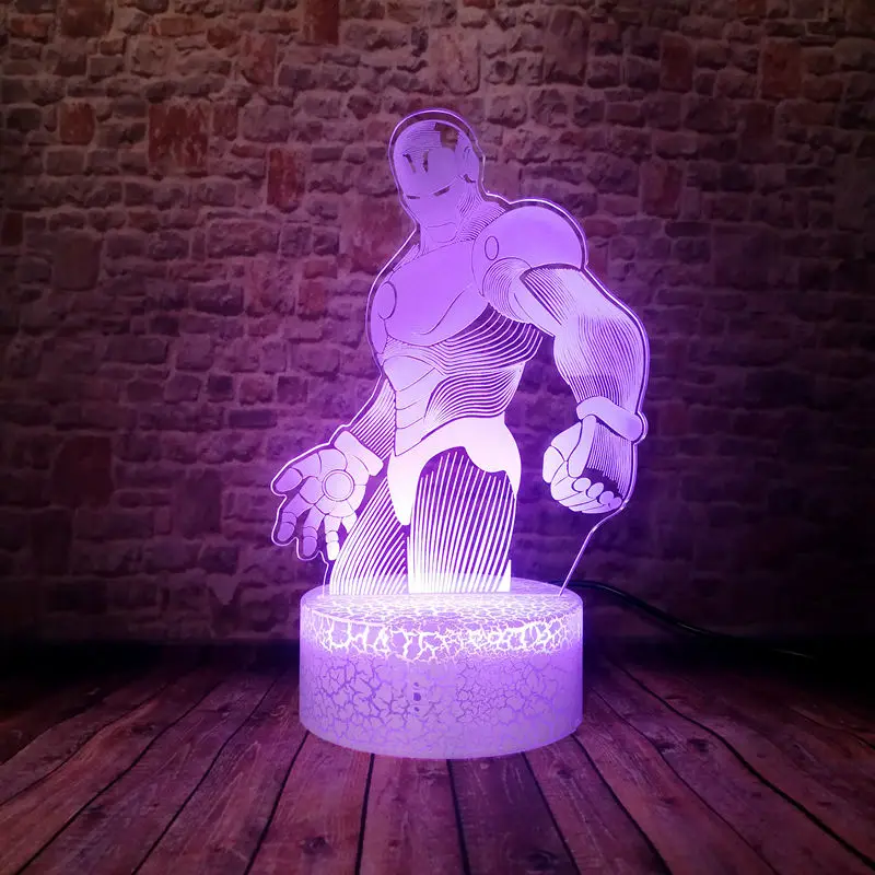 Flash Avengers Iron Man Figure Model 3D Illusion LED Desk Nightlight Colorful Changing Light Marvel Ironman Figras Light-up Toys
Flash Avengers Iron Man Figure Model 3D Illusion LED Desk Nightlight Colorful Changing Light Marvel Ironman Figras Light-up Toys
