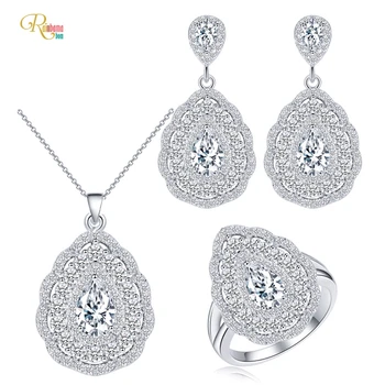 Rainbamabom Vintage 925 Solid Sterling Silver Emerald Created Moissanite Rings/Earrings/Necklace Wedding Engagement Jewelry Set
Rainbamabom Vintage 925 Solid Sterling Silver Emerald Created Moissanite Rings/Earrings/Necklace Wedding Engagement Jewelry Set