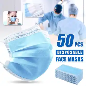50pcs Disposable Mask 3 Layers Non-woven Earloop Protective Face Mask Filter Anti Dust Smog Particulate Respirator Mouth Masks
50pcs Disposable Mask 3 Layers Non-woven Earloop Protective Face Mask Filter Anti Dust Smog Particulate Respirator Mouth Masks