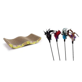 4 PCS Artificial Feather Toy for Cat & 1x Pet Scratch Scratcher Pad Seize Catch Board Mat Catnip Bed M Shape
4 PCS Artificial Feather Toy for Cat & 1x Pet Scratch Scratcher Pad Seize Catch Board Mat Catnip Bed M Shape