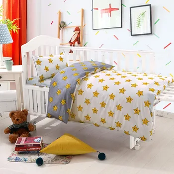 3 Pcs Baby Bedding Set Pure Cotton Cartoon Star Pattern Crib Kit Including Pillowcase Duvet Cover Cot Flat Sheet Comfortable Hot
3 Pcs Baby Bedding Set Pure Cotton Cartoon Star Pattern Crib Kit Including Pillowcase Duvet Cover Cot Flat Sheet Comfortable Hot