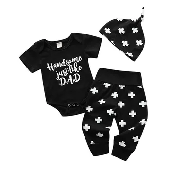 Letter Baby Clothing New Baby Boys Letters Outfit Clothes 3pcs Newborn Romper Bodysuit Pants Hat Set 0-18 Months 
Letter Baby Clothing New Baby Boys Letters Outfit Clothes 3pcs Newborn Romper Bodysuit Pants Hat Set 0-18 Months