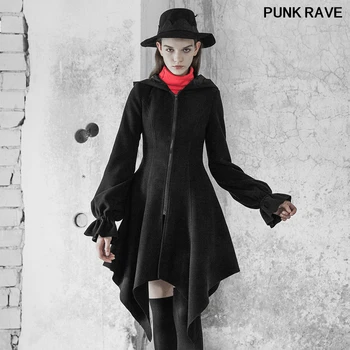 Classic black Double-sided Slim Hair Ball Magic Pointy Hat Long Jacket Gothic Women Irregular Woolen Coat PUNK RAVE OPY-350XCF 
Classic black Double-sided Slim Hair Ball Magic Pointy Hat Long Jacket Gothic Women Irregular Woolen Coat PUNK RAVE OPY-350XCF