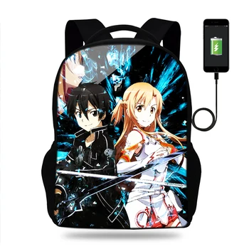 17inch Sword Art Online SchoolBags Teenager Girls Backpacks satchel for kids orthopedic mochila escolar Usb Port book Bag
17inch Sword Art Online SchoolBags Teenager Girls Backpacks satchel for kids orthopedic mochila escolar Usb Port book Bag