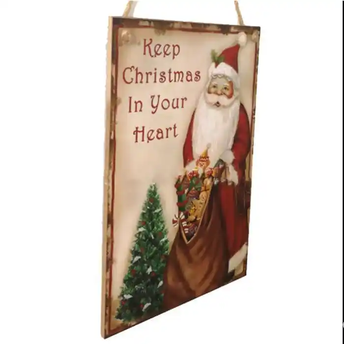 hanging wooden tagging santa claus pattern christmas tree as