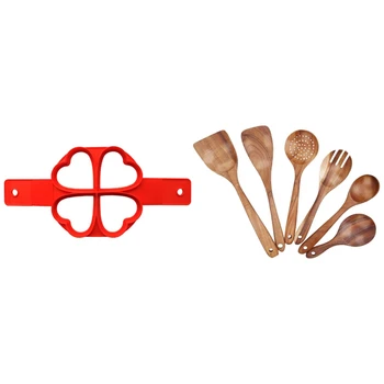 1x Silicone Four heart-shaped for Waffles Pancake Eggplant Waffles mold & 6 Pcs Wooden Cooking Set - Cooking Spoons
1x Silicone Four heart-shaped for Waffles Pancake Eggplant Waffles mold & 6 Pcs Wooden Cooking Set - Cooking Spoons