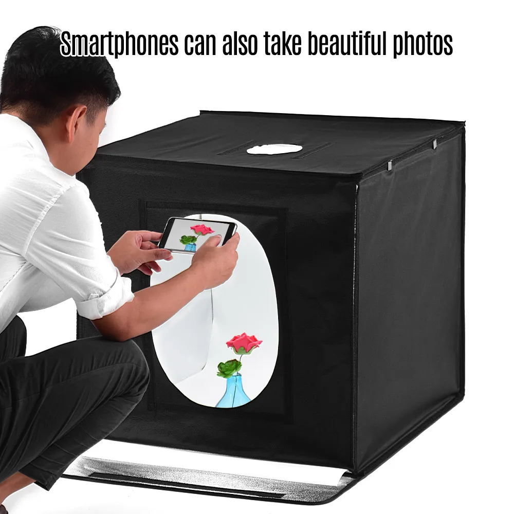 Foldable Photo Studio Shooting Tent kit 24*24*24 Inch Photo Box 126LED Lights 5500K 3 Color Backdrop Table Top Light Box UK Plug
Foldable Photo Studio Shooting Tent kit 24*24*24 Inch Photo Box 126LED Lights 5500K 3 Color Backdrop Table Top Light Box UK Plug