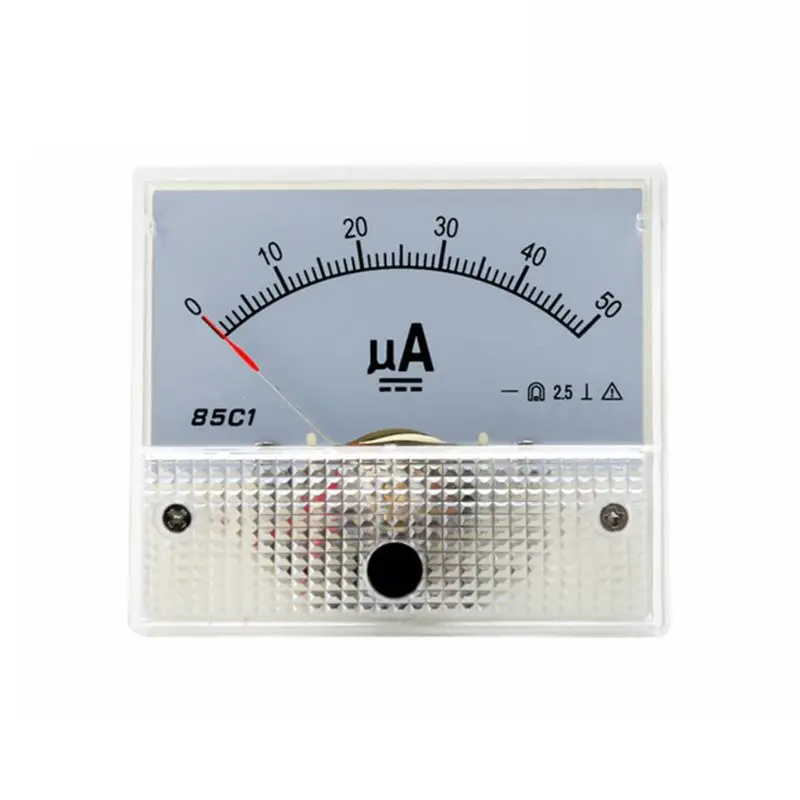 Carcasa de plastico DC 0-100uA Medidor de corriente analogica Amperimetro 85C1 
