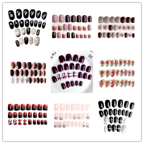 24PCS/set Fashion Style Finished False Nails Round/Square Head Full Nail Tips Patch Lady Bride Fake Nails Art Tool Multi Style
24PCS/set Fashion Style Finished False Nails Round/Square Head Full Nail Tips Patch Lady Bride Fake Nails Art Tool Multi Style