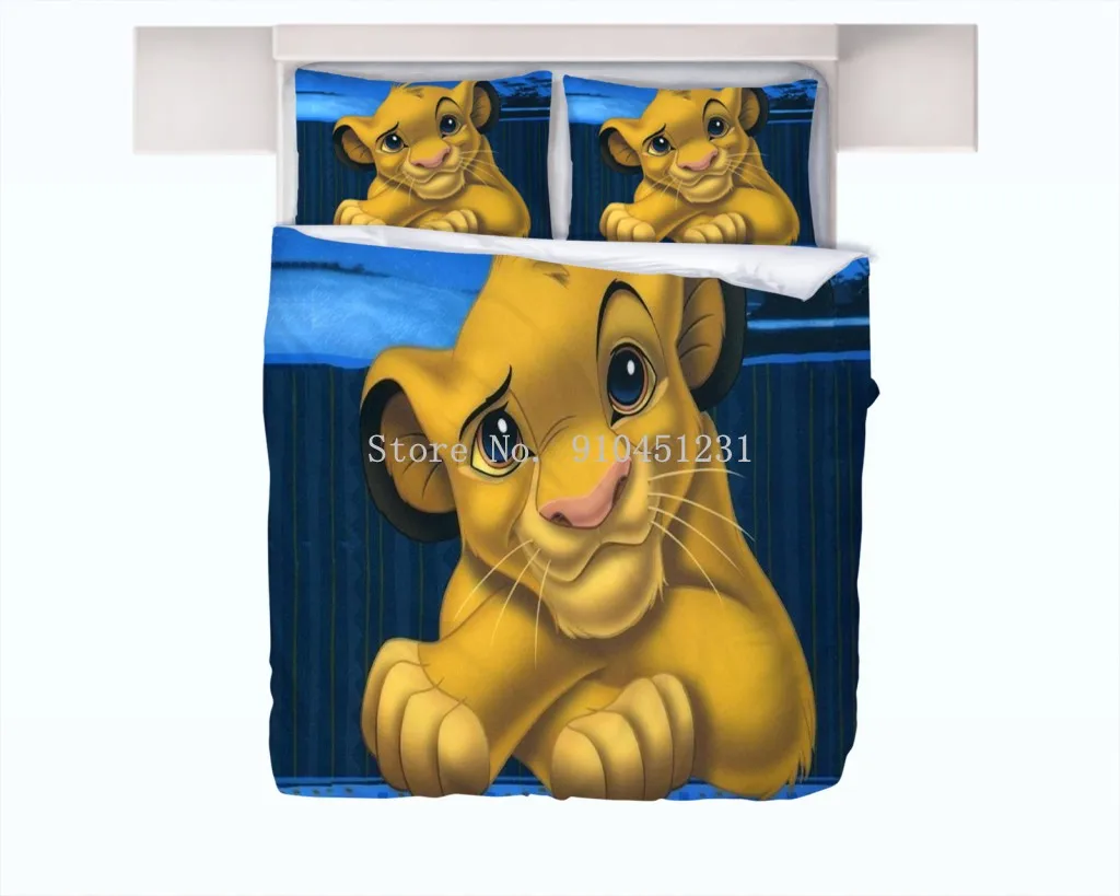 Cartoon Disney Lion King Simba Bedding Set Duvet Covers Pillowcases Bed Comforter Cover Baby Children Adult Boys Gift Bedclothes