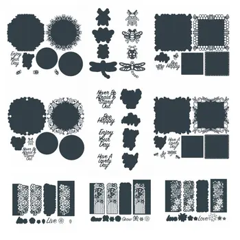 12-Piece Set Metal Cutting Dies Insect Words Flower Lace Round Square Frame Scrapbooking Craft Cards Making DIY Photo New 2019
12-Piece Set Metal Cutting Dies Insect Words Flower Lace Round Square Frame Scrapbooking Craft Cards Making DIY Photo New 2019