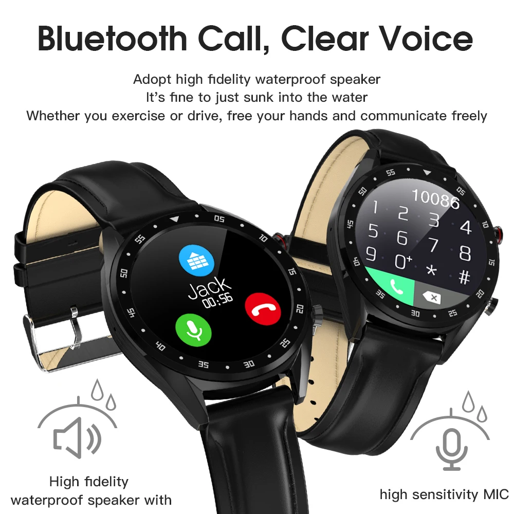 Мужские Смарт часы LEMFO полноразмерный круглый сенсорный экран PPG + ECG с Bluetooth и