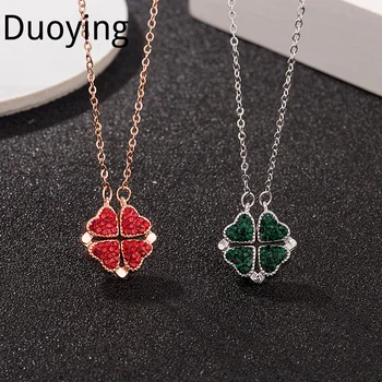 HIYONG Zircon Pendant Double-Sided Four-leaf Clover Necklace Love Heart Zircon Choker Christmas Gift Flower Women Necklaces 
HIYONG Zircon Pendant Double-Sided Four-leaf Clover Necklace Love Heart Zircon Choker Christmas Gift Flower Women Necklaces
