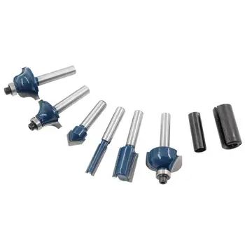 8PCS/Set Straight Router Bit Set 1/4 Shank Straight Cutter Round Corner Cutter V-shaped Cutter Carpenters Tools Kit
8PCS/Set Straight Router Bit Set 1/4 Shank Straight Cutter Round Corner Cutter V-shaped Cutter Carpenters Tools Kit