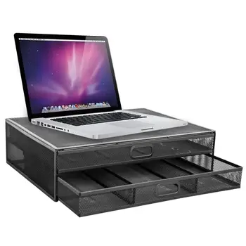 Computer Monitor Stand Metal Mesh Desktop Organizer With Dual Pull Out Storage Drawer Office Desk Files Shelf Magazine Holder
Computer Monitor Stand Metal Mesh Desktop Organizer With Dual Pull Out Storage Drawer Office Desk Files Shelf Magazine Holder