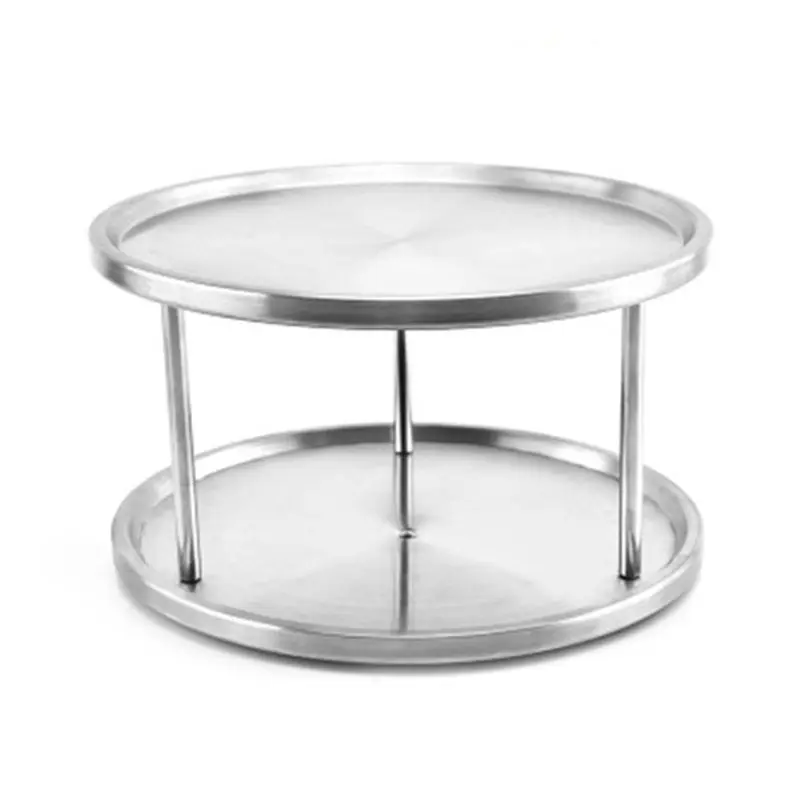 Stainless Steel 2 Tier Spices Turntable 360 Degree Rotating Fruit Tray Turning Table Kitchen Storage Rack Organizer
Stainless Steel 2 Tier Spices Turntable 360 Degree Rotating Fruit Tray Turning Table Kitchen Storage Rack Organizer